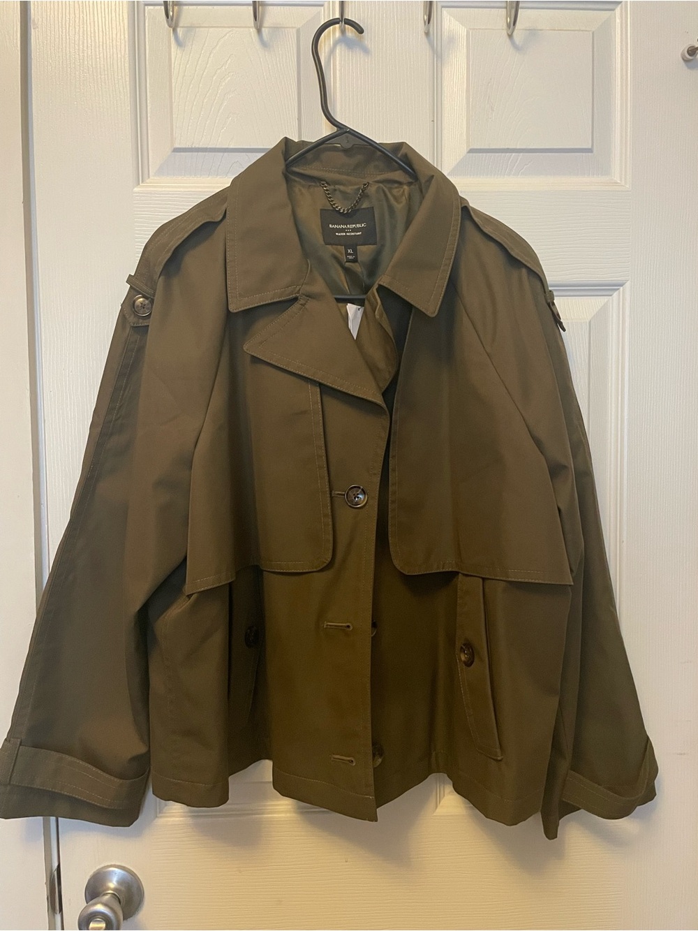Banana Republic Olive Cropped Trench Coat